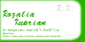 rozalia kuprian business card